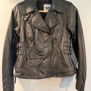Harley-Davidson Women's Faircrest Classic Black Leather Riding Jacket  XS NEW